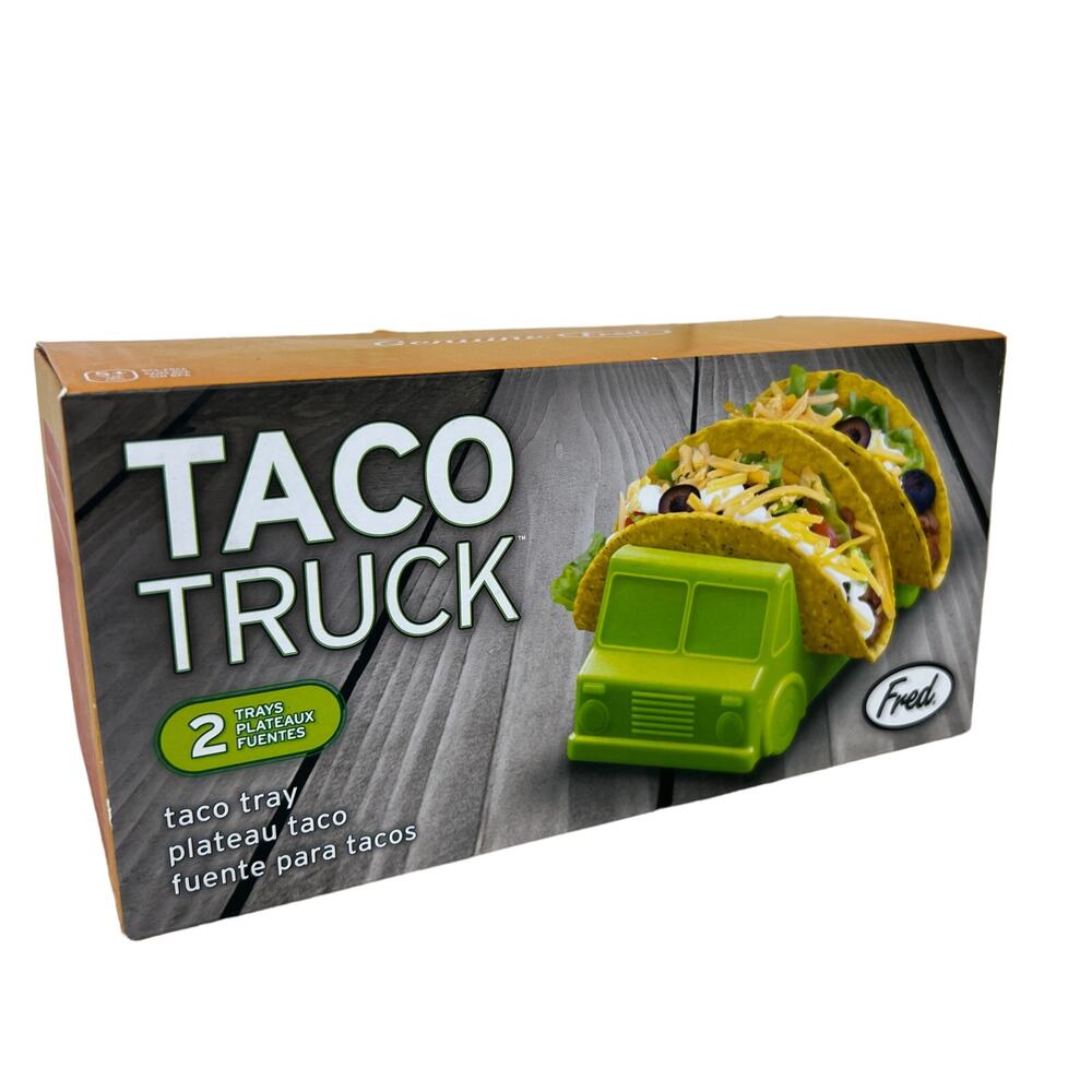 NIB Genuine Fred Taco Truck Orange & Green Taco‎ Holder Set of Two